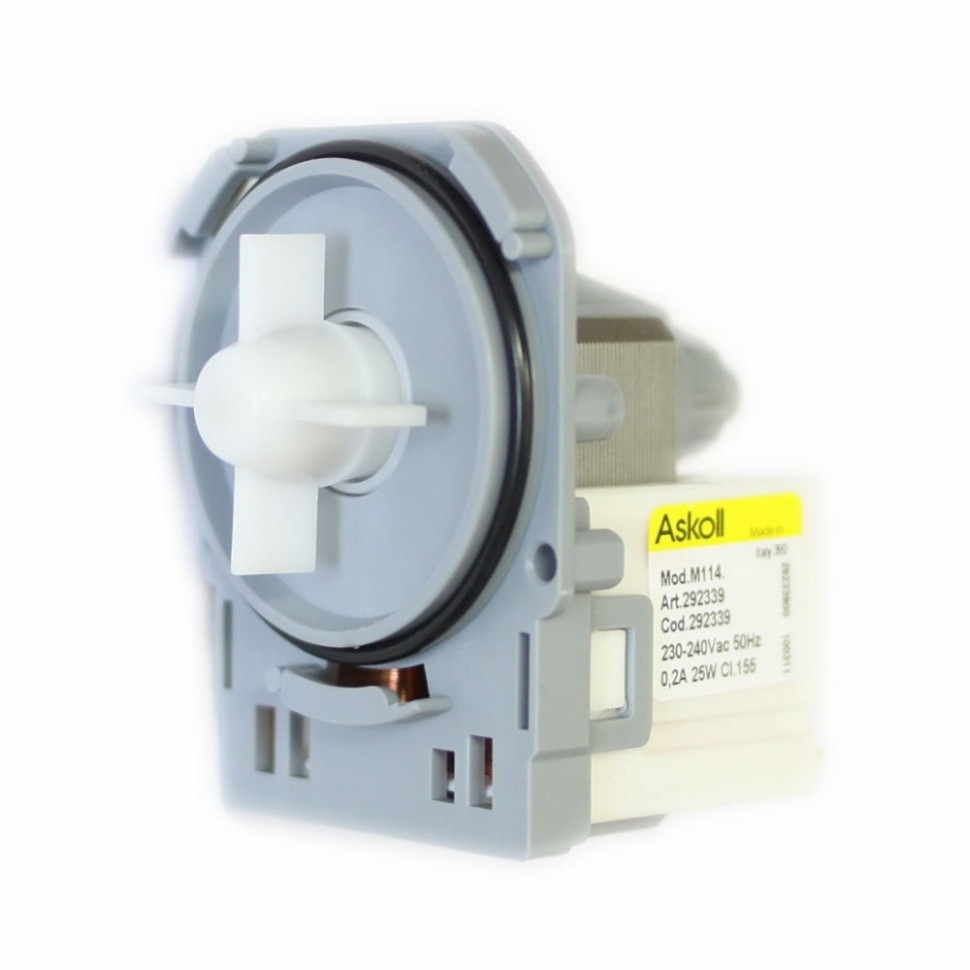 Сливной насос (помпа) для стиральной машины Electrolux, Zanussi, AEG, Askoll M114, 25W/40W, 3 защёлки, Р004