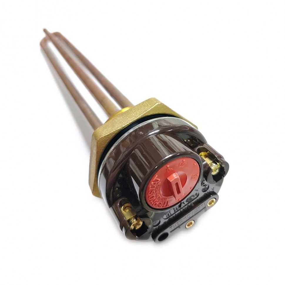 Комплект ТЭН 1,2кВт (1200Вт) RDT, резьбовой 42мм для Ariston, De Luxe, Real, Thermex, под анод М6 + термостат + прокладка, И50305