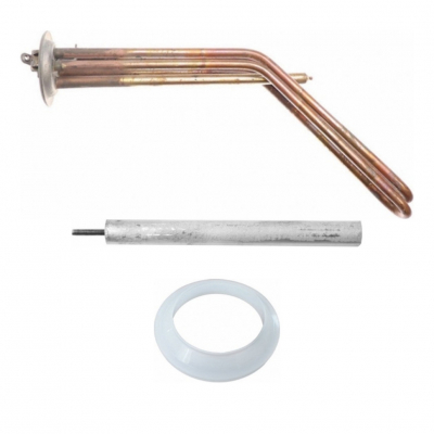Комплект ТЭН 2 кВт (2000 Вт) RF для горизонтального водонагревателя Timberk, ATT, Etalon, Thermex RZL 200, 300 + прокладка + анод, 3401478K