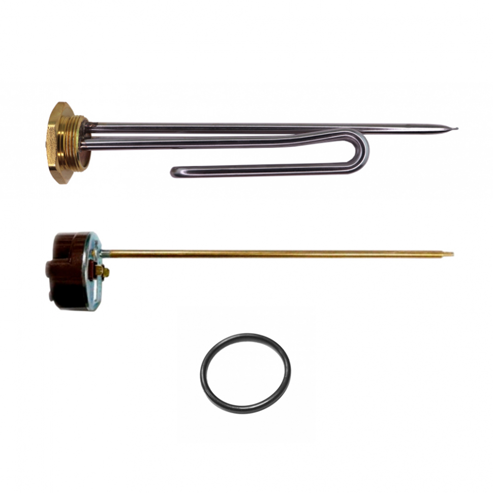 ТЭН 2,5кВт (2500Вт) RCT, резьбовой 42 мм для Ariston, De Luxe, Real, Thermex, под анод М6 + термостат + прокладка, P40325 ТЭН 2,5кВт (2500Вт) RCT, резьбовой 42 мм для Ariston, De Luxe, Real, Thermex, под анод М6 + термостат + прокладка, P40325