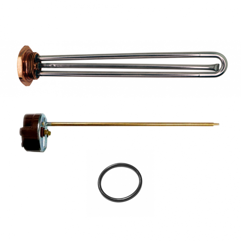 ТЭН 2,5кВт (2500Вт) RDT резьбовой 42 мм для Ariston, De Luxe, Real, Thermex под анод М6 + термостат + прокладка, P40225