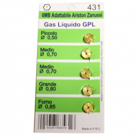 Набор 2 шт Набор  жиклеров резьба M6, малый 0,5, средний 0,7 2 шт , большой 0,8, духовки 0,85, для Ariston, Zanussi, KMW0431